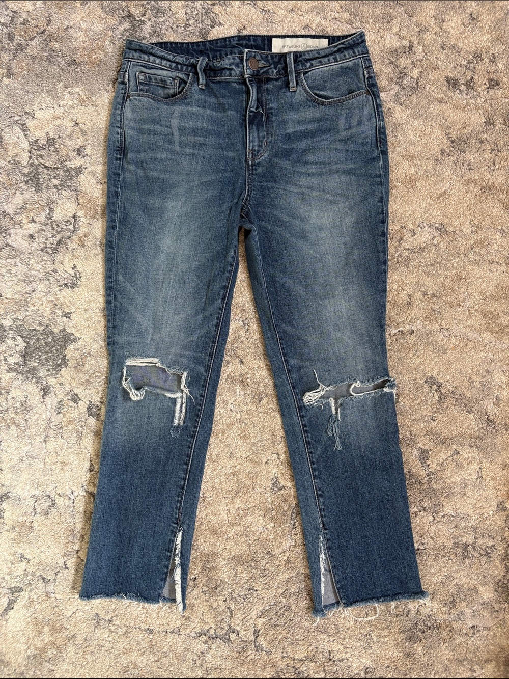 Distressed Treasure & Bond Women’s Jeans - Blue